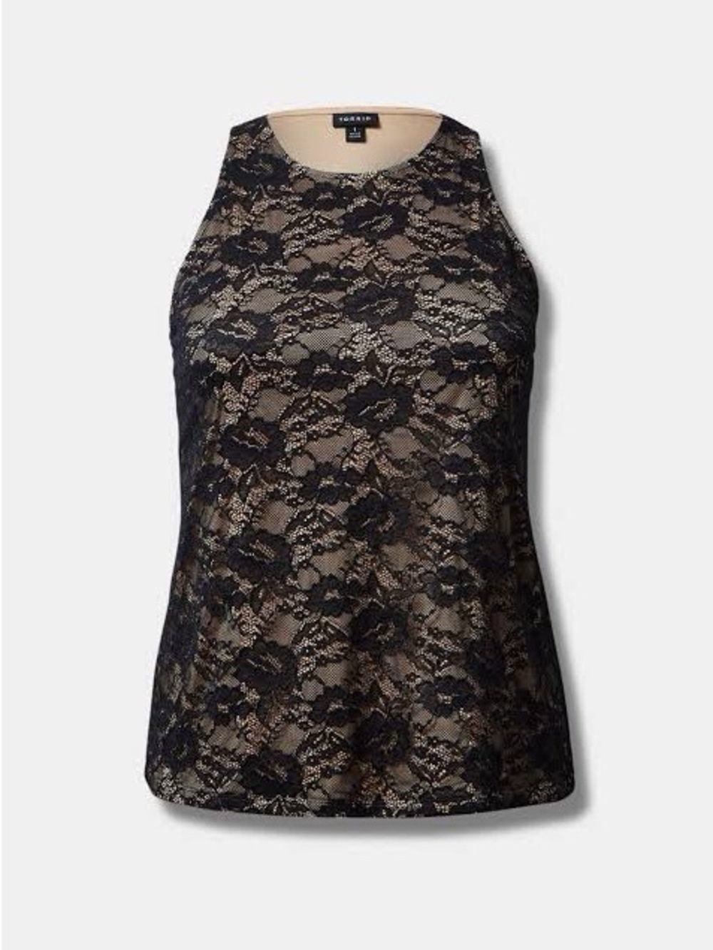 Torrid 1X Stretch black lace sleeveless tank NWT